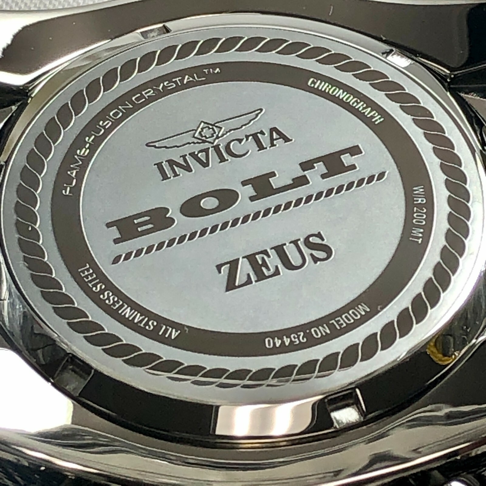 Pre-owned Invicta 25440 53mm Silver Bolt Zeus Abalone Dial Stainless Steel Bracelet Watch
