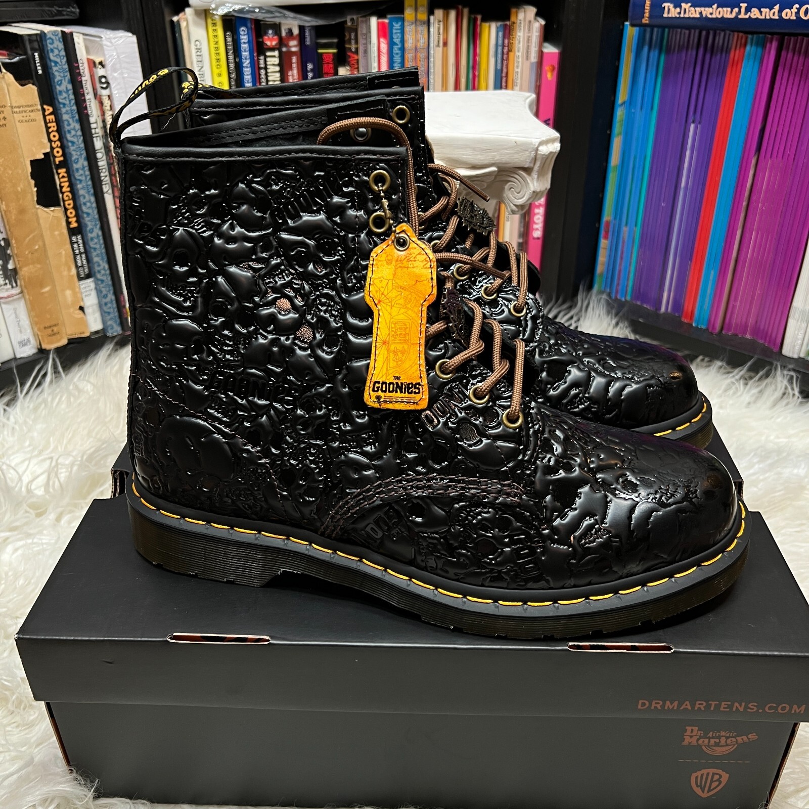 Pre owned Dr. Martens Dr Martens X Goonies Lace Up Boots 1460 Limited Edition Skulls In Black ModeSens