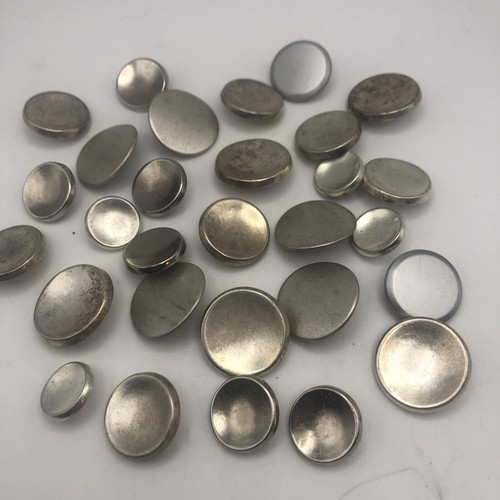 Lot of 29 Vintage Silver Tone Metal Shank Buttons 14-23mm 88