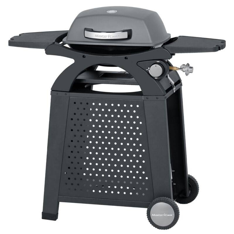 MASTER COOK Propane Gas Grill, Portable Tabletop Barbecue Grill with Cart