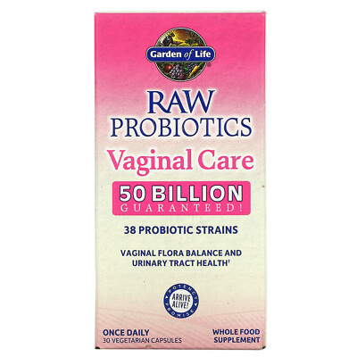 Garden of Life RAW Probiotics Vaginal Care 30 растительных капсул без глютена, нет