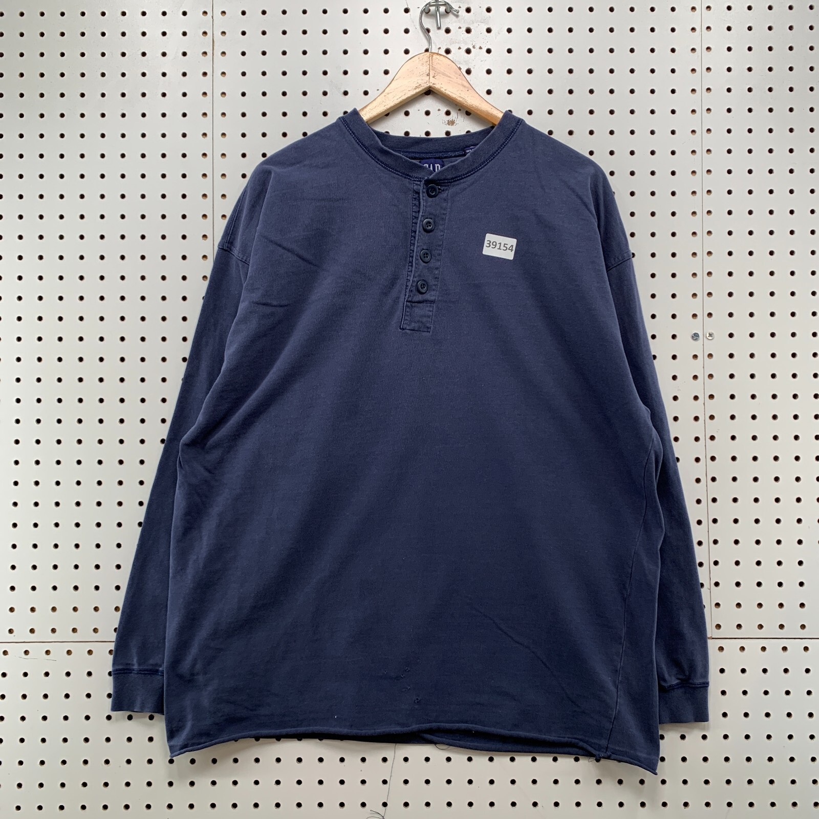 トップス 90s OLD GAP Henley Neck Tee vintage VTG 90s GAP Henley Shirt Mens XL Faded Blue Long Sleeve
