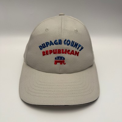 RCC Koozie DuPage County Republican Gray Cotton Baseball Hat Mens OSFM