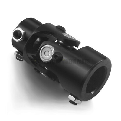 New 1'' 48 Spline X 3/4'' DD Steering Shaft U Joint Coupler Steering Column Black