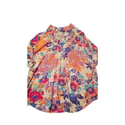 Hemish U.S.A multicolor floral women's blouse size small NWT