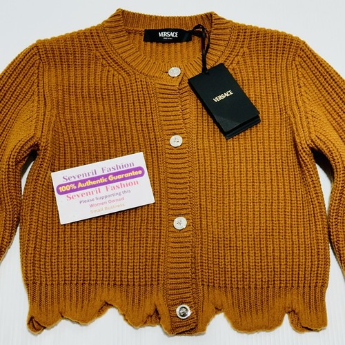 Pre-owned Versace Brown Wool Knit Cardigan Sweater Distressed Hem It 38/ Us 2 $1,450