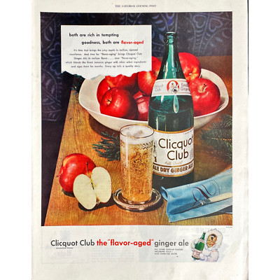 Clicquot Club Ginger Ale Vintage Print Ad 1947 Retro Soda Ad Memorabilia