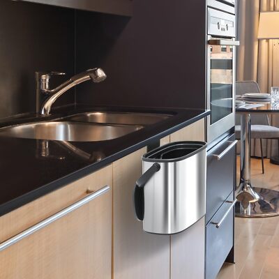 MoNiBloom 1.3-Gallon Small Hanging Trash Can for Kitchen Bathroom Bedroom Liv...