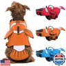 DENTRUN Dog Life Jacket for Large Dogs, Ripstop Adjustable Swim Vest with Rescue Handle, High Visibility Safety Flotation Jacket for Swimming, Boating, Beach, Pool, and Water Activities