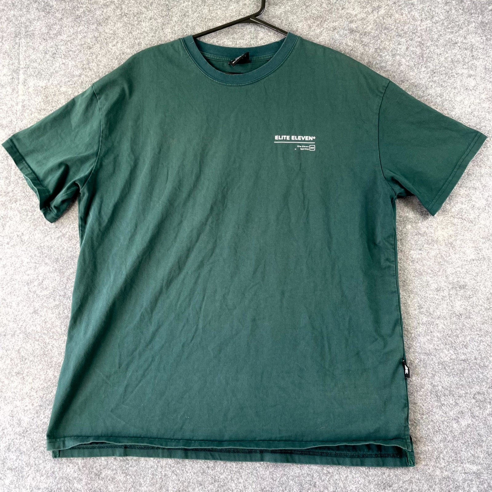 Elite Eleven Mens T Shirt Large Green Regular Fit Short Sleeve Crew Neck Casual