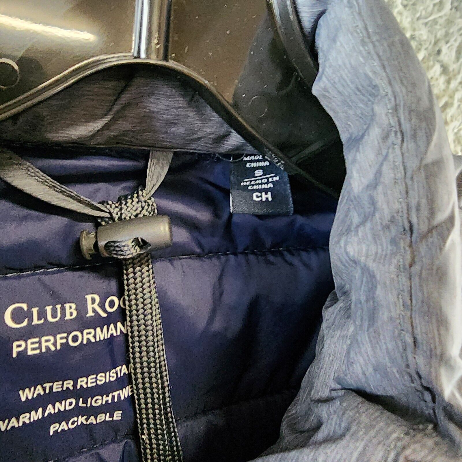 Club Room Quilted Packable Puffer Jacket Men's S Heather Charcoal Zip Closure - Picture 13 of 16