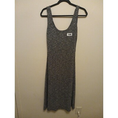 Mango Basics Dress Womens Extra Small Gray and White Flecked Sleeveless Dress