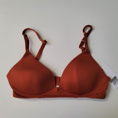 Wear Lively All Day Wire-Free Plunge Bra Burnt Orange Size 34C