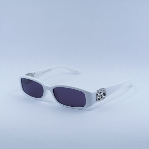 Pre-owned Gucci Gg1661s 003 White/grey 54-16-135 Sunglasses Authentic In Gray