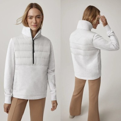 Pre-owned Canada Goose Hybridge Muskoka Pullover Sweater Black Label 1/2 Zip Sz Large In Gray