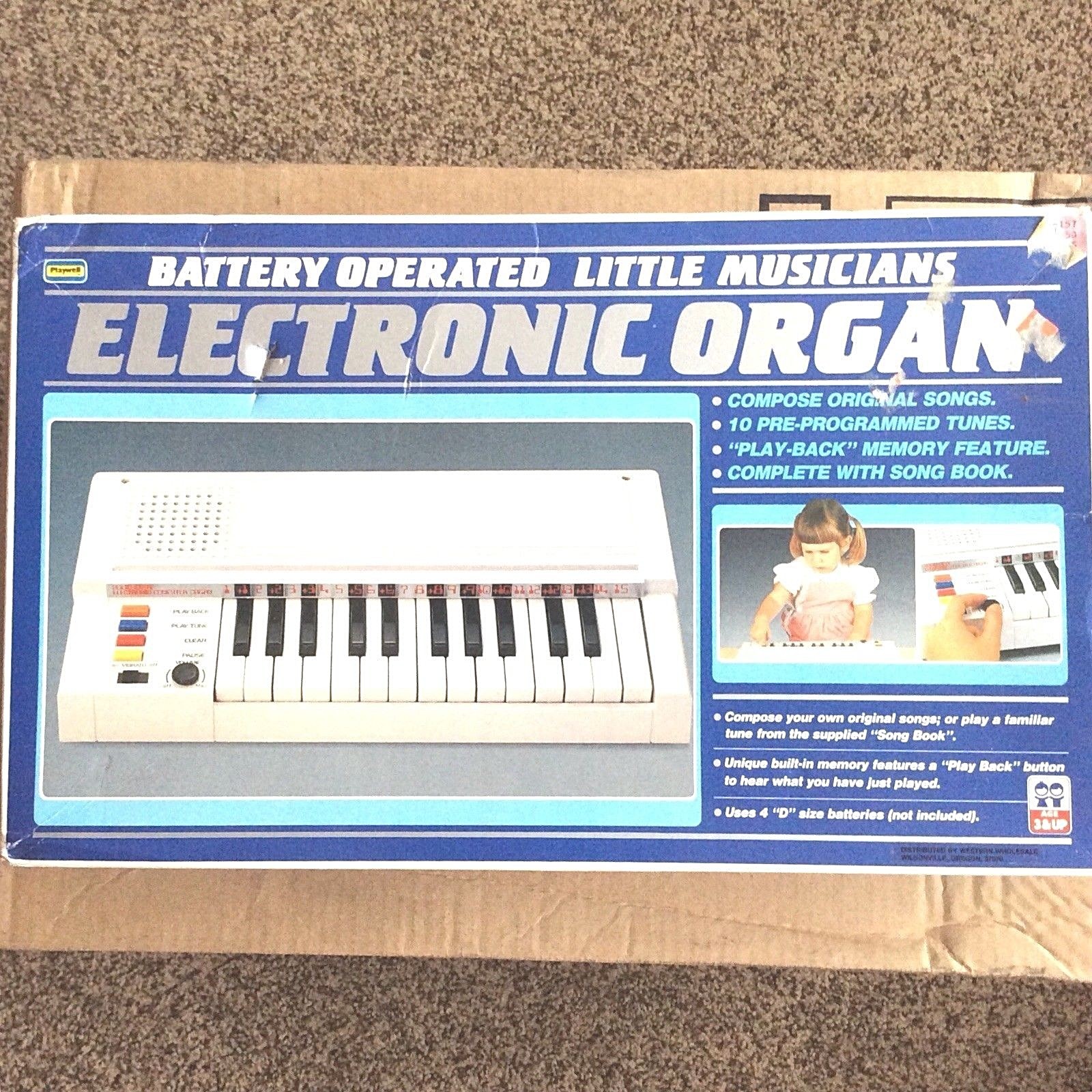 Vintage 1986 Playwell 16” Electronic Organ / Keyboard 014522 PARTS/REPAIR ISSUES