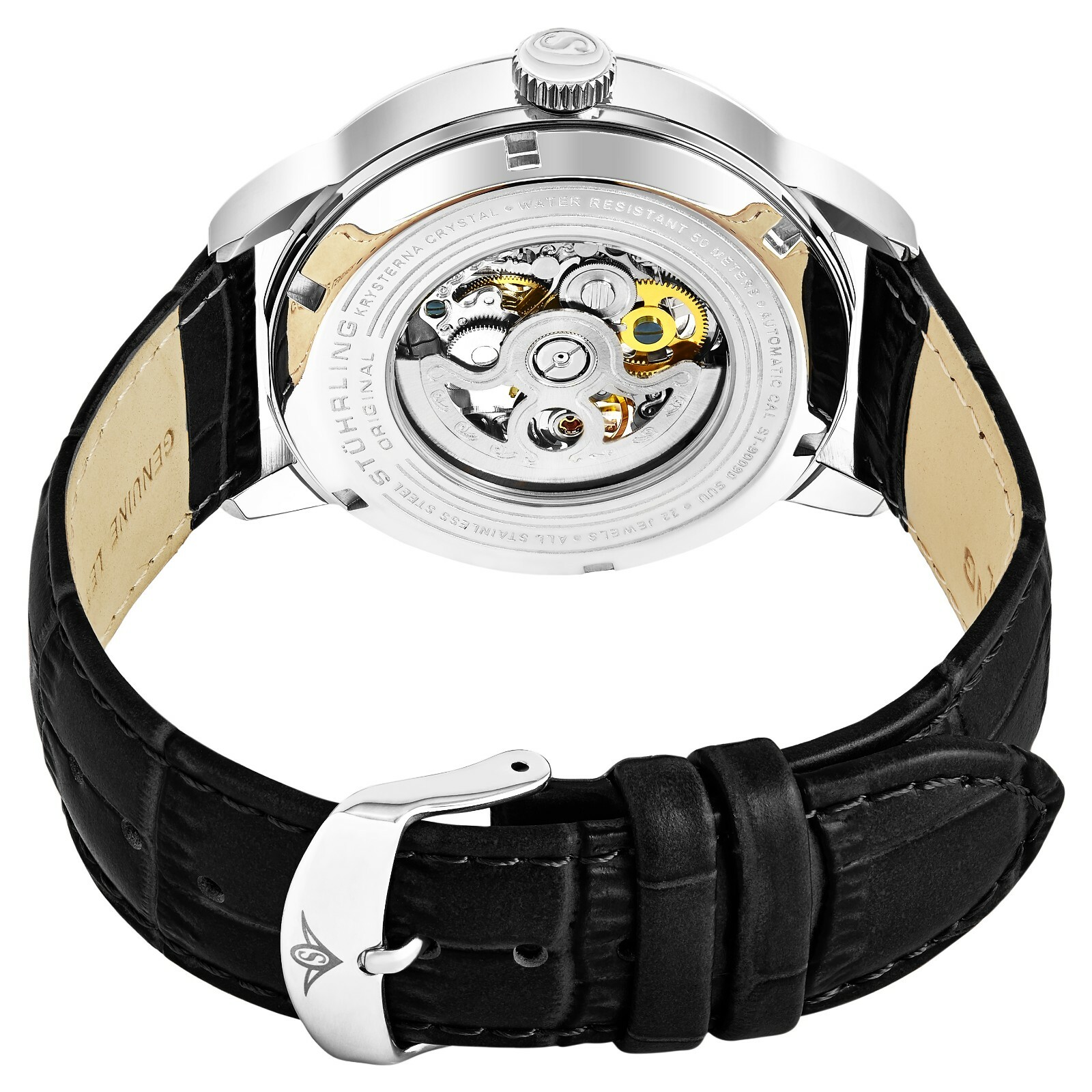 Alienwork IK Orologio Automatico Uomo Donna Argento Bracciale In Cuoio - Foto 3