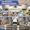 Zecirl Car Backseat Organizer with Tablet Holder,6 Storage Pockets Car Storage Organizer with Foldable Food Tray,Kick Mats Backseat Protector Travel Accessories (Grey)