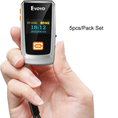 Eyoyo 5pcs/set Mini Bluetooth Wireless Barcode Scanner LCD Display for Library