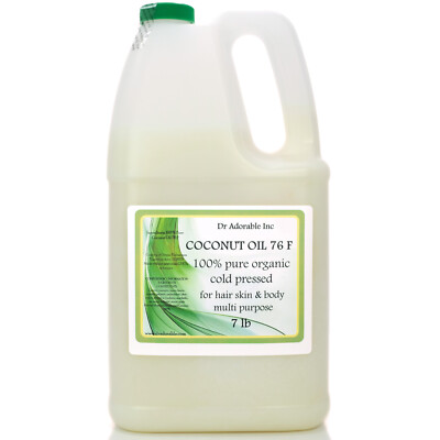 7 LB / 1Gallon Premium 100% Pure Organic Cold Pressed Best Coconut Oil 76 Degree