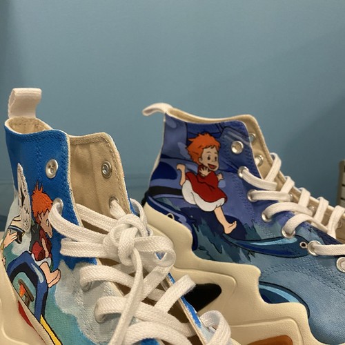 Pre-owned Converse Hand Painted  Run Star Motion High Shoe Custom (any Theme/men's Sizing) In White