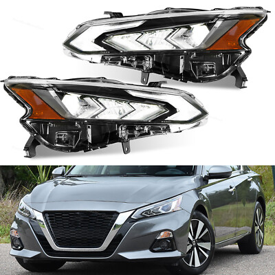 Fit for 2019-2022 Nissan Altima Left & Right Side LED DRL Projector Headlights