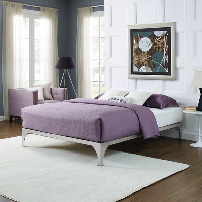 Modway Ollie King Bed Frame in Silver