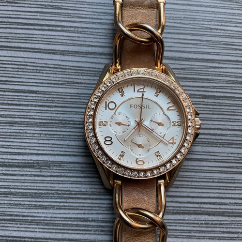 Fossil Womens Watch JR8646 Silver Tone Case W/Multi Colored