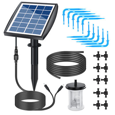 Solar Automatic Self Watering System Drip Irrigation Kit With Water Timer J3H8