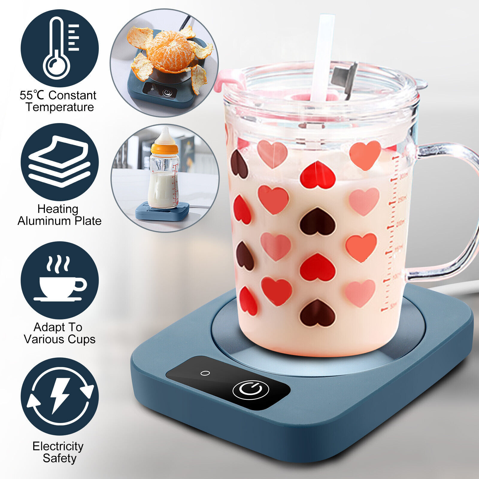 Smart Electric Cup Mug Warmer Coffee Tea Milk Drink Auto Hea