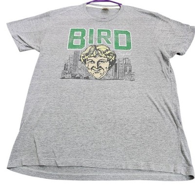Homage Larry Bird Boston Celtics Gray Graphic T-Shirt Mens XL Made in USA 13113