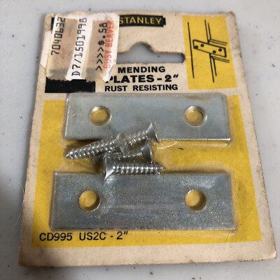 Stanley mending plates 2  one new package rust resistant 