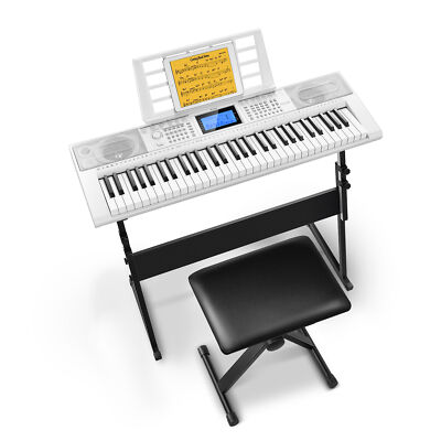 Donner DEK-610S 61 Key Electronic Keyboard With Stool Stand 249 Tones 300 Rhythm