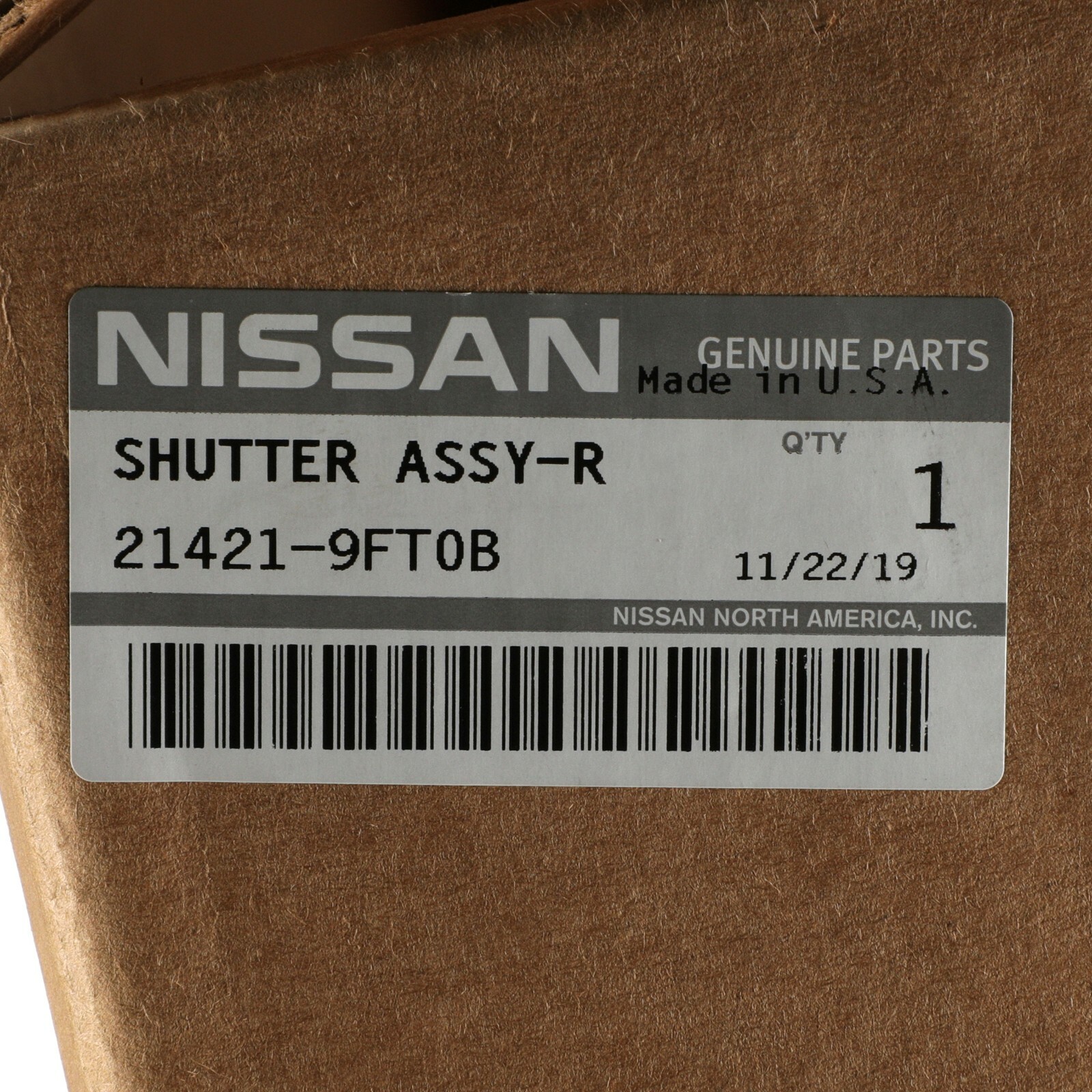 OEM 2017-2020 Nissan Titan & Titan XD Radiator Grille Shutter NEW 21421-9FT0B
