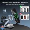 Wireless Charger 3 in 1,Foldable Wireless Charging Station for Apple MagSafe Charger,Aluminum Portable Magnetic Travel Charger Stand for iPhone,Watch,Aipods (with 20W Adapter and Case)
