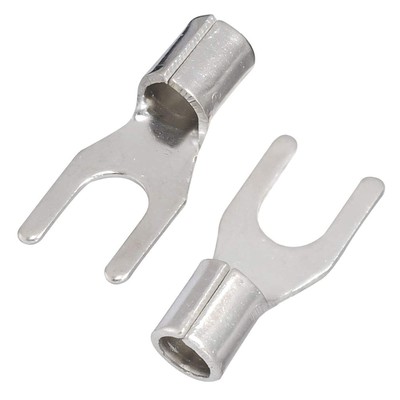 100 Pcs Snb3.54 Noninsulated Fork Spade Bare Terminals Lugs Battery Cable Cold P