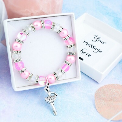 Ballerina Bracelet, Girl's Dance Jewellery, Dancer Gifts, Ballet Recital, Pink