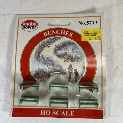 Model Power 5713 HO Scale Benches Figures (Set of 6)