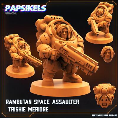 3D Printed Papsikels Cyberpunk Sci-Fi Rambutan Space Assaulters Set - 28mm 32mm