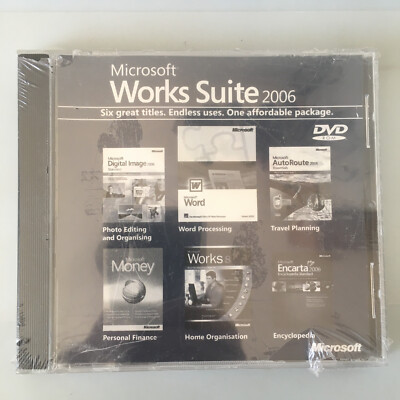 Microsoft Works Suite 2006 including Word 2002 for Windows PC DVD-ROM Software