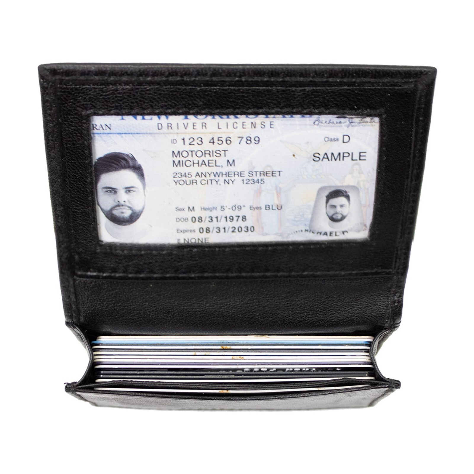 100% Genuine Leather Men Business Mini Wallet Card Case,ID