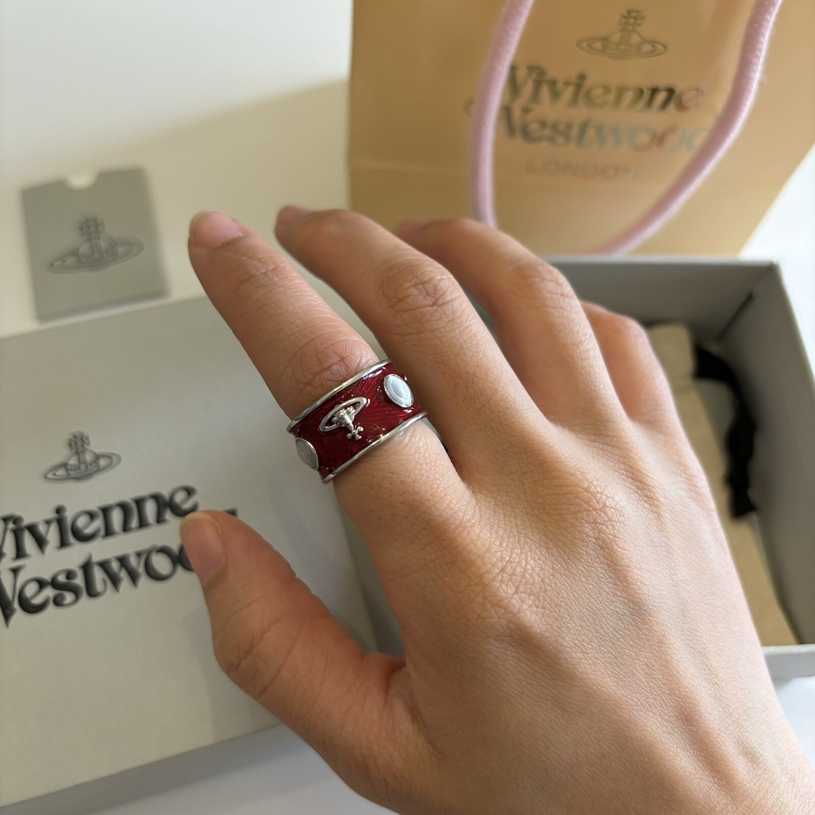 Vivienne Westwood Opal King Ring Silver Tone Size 7.5 | eBay