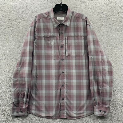 GANDER MOUNTAIN Guide Series Shirt Mens XL Button Up Plaid Long Sleeve Gray