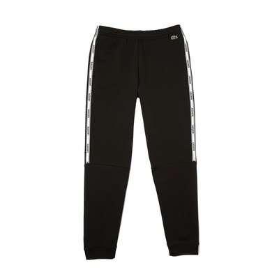

Мужские флисовые джоггеры скинни Lacoste с черными фирменными лентами, Black/white