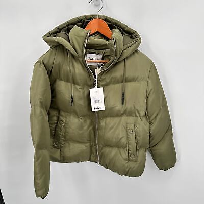Pre-owned Jakke Evereve Poppy Recyled Puffer Coat Jacket In Olive Green // Xs