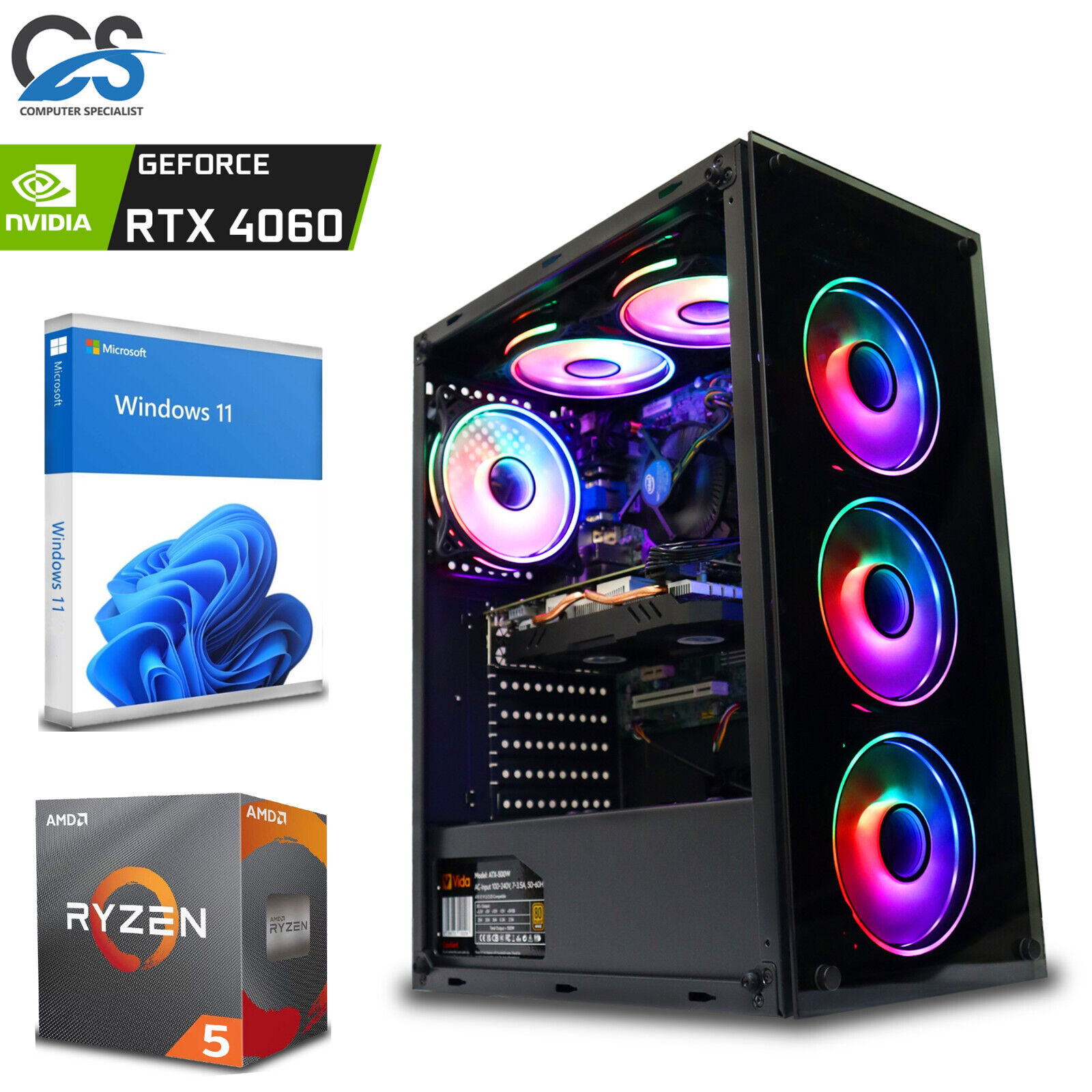 RTX 4060 Gaming PC- Ryzen 5 4500 @4.1 Turbo, 1TB SSD, 32GB DDR4 RAM, Windows 11 | eBay RTX 4060 Gaming PC- Ryzen 5 4500 @4.1 Turbo, 1TB SSD, 32GB DDR4 RAM, Windows 11 | eBay