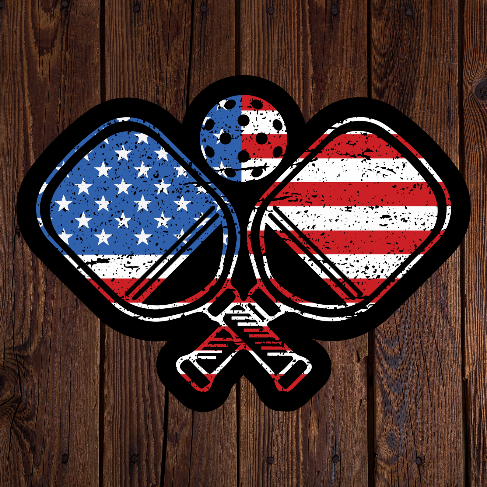 Pickle ball sticker vinyl decal American flag sports laptop mug