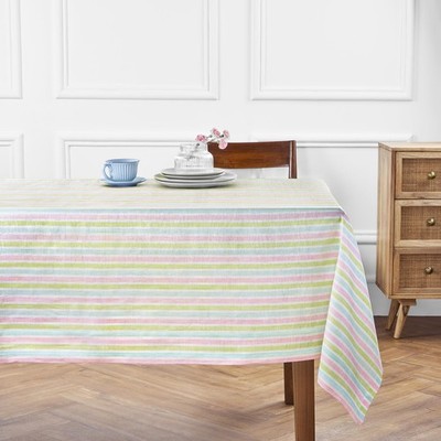 Solino Home Linen Tablecloth 60 x 90 Inch  100% Pure Linen Mul...