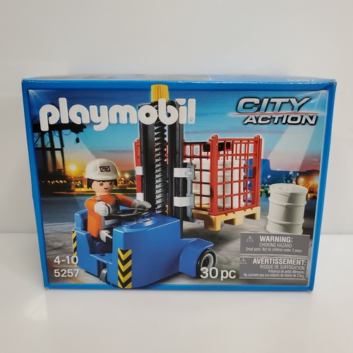 Vintage Playmobil 5257 City Action Harbor Forklift Set 2012