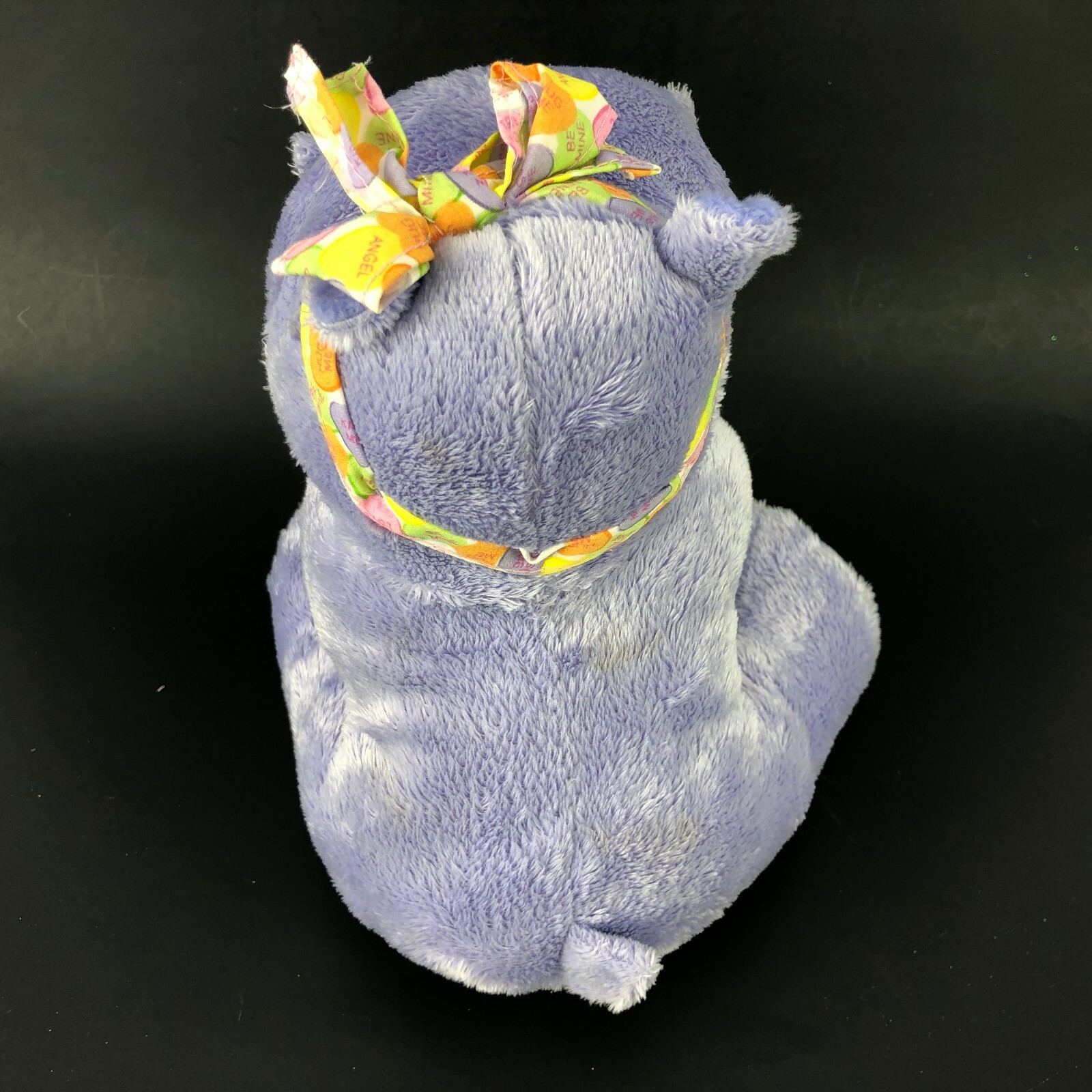 Applause NECCO SWEETHEARTS CANDY Purple Plush Lady Hippo Stuffed Toy 2007 Easter